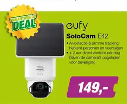 EP eufy SoloCam E42 Draadloze 4K Buitenbeveiligingscamera met Solar, AI‑tracking & 360° Pan/Tilt aanbieding