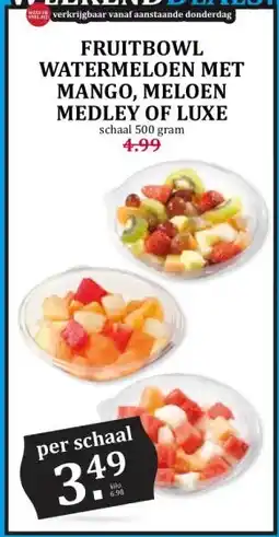 Boon`s Markt FRUITBOWL WATERMELOEN MET MANGO, MELOEN MEDLEY OF LUXE aanbieding