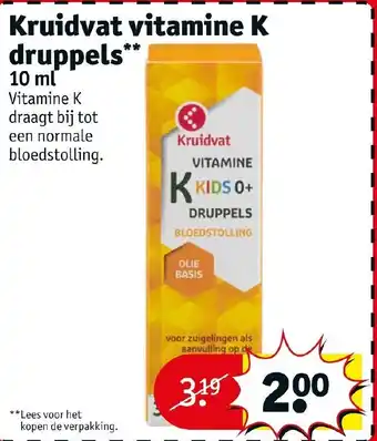 Kruidvat Vitamine K druppels 10ml aanbieding