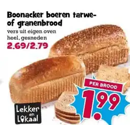 Boon`s Markt Boonacker boeren tarwe- of granenbrood aanbieding