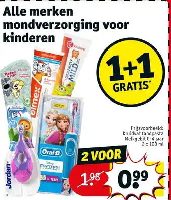 Kruidvat Alle merken mondverzorging voor kinderen aanbieding