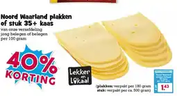 Boon`s Markt Noord Waarland plakken of stuk 35+ kaas aanbieding
