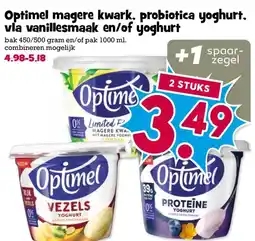 Boon`s Markt Optimel magere kwark, probiotica yoghurt, vla vanillesmaak en/of yoghurt aanbieding