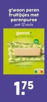 Boon`s Markt g'woon peren fruitijsjes met perenpuree aanbieding