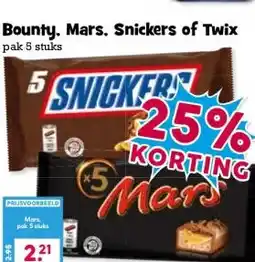 Boon`s Markt Bounty. Mars, Snickers of Twix aanbieding
