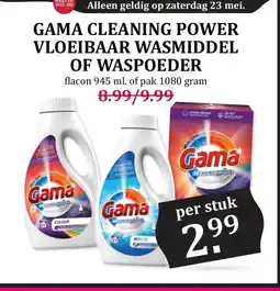 Boon`s Markt GAMA CLEANING POWER VLOEIBAAR WASMIDDEL OF WASPOEDER aanbieding