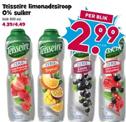 Boon`s Markt Teisseire limonadesiroop 0% suiker aanbieding