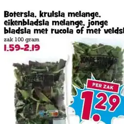 Boon`s Markt Botersla, krulsla melange. eikenbladsla melange, jonge bladsla met rucola of met veldsla aanbieding