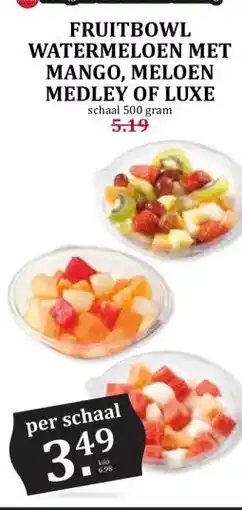 Boon`s Markt FRUITBOWL WATERMELOEN MET MANGO, MELOEN MEDLEY OF LUXE aanbieding