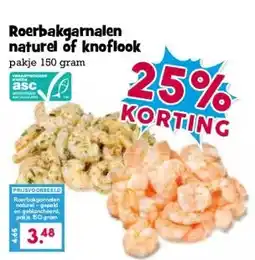 Boon`s Markt Roerbakgarnalen naturel of knoflook aanbieding