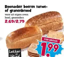 Boon`s Markt Boonacker boeren tarwe- of granenbrood aanbieding