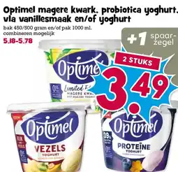Boon`s Markt Optimel magere kwark, probiotica yoghurt, vla vanillesmaak en/of yoghurt aanbieding