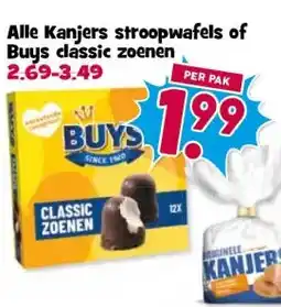 Boon`s Markt Alle Kanjers stroopwafels of Buys classic zoenen aanbieding