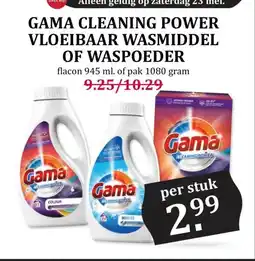 Boon`s Markt GAMA CLEANING POWER VLOEIBAAR WASMIDDEL OF WASPOEDER aanbieding