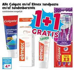 Boon`s Markt Alle Colgate en/of Elmex tandpasta en/of tandenborstels aanbieding