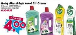 Boon`s Markt Andy allesreiniger en/of Cif Cream aanbieding