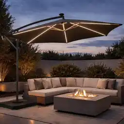Action Zweefparasol met solar ledlampen – zwart aanbieding