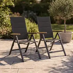 Action Verstelbare tuinstoelen met geïntegreerd kussen – zwart aanbieding