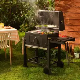 Action DURO houtskoolbarbecue XXL met deksel aanbieding