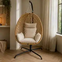 Action Hangstoel met standaard - bruin aanbieding