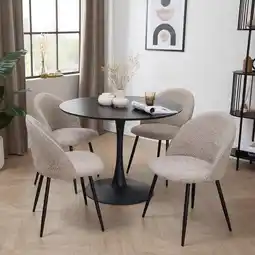 Action Stoelen bouclé - 2 stuks - Soft Taupe aanbieding