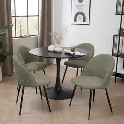 Action Stoelen bouclé - 2 stuks - Olive Green aanbieding
