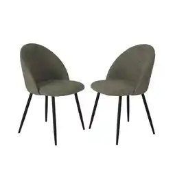 Action Stoelen bouclé - 2 stuks - Olive Green aanbieding
