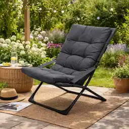 Action Loungestoel met kussen - grijs aanbieding