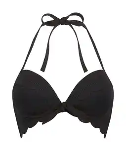 Hunkemoller Hunkemöller Voorgevormde push-up beugel bikinitop Scallop Cup A - E Zwart aanbieding