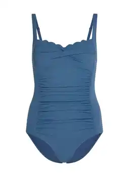 Hunkemoller Hunkemöller Badpak Shaping Scallop Blauw aanbieding