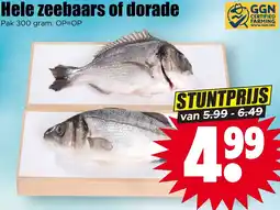 Dirk Hele zeebaars of dorade aanbieding