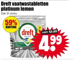 Dirk Dreft vaatwastabletten platinum lemon aanbieding