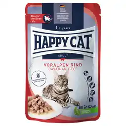 Zooplus Voordeelpakket Happy Cat Pouch Meat in Sauce 12 x 85 g - Pre-Alpijns Rund aanbieding