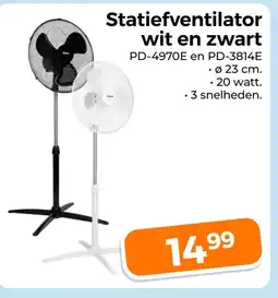 Trekpleister Statiefventilator wit en zwart aanbieding