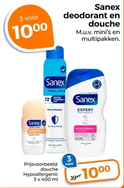 Trekpleister Sanex deodorant en douche aanbieding