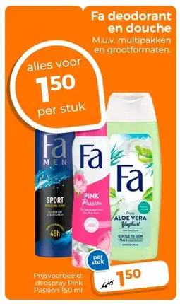 Trekpleister Fa deodorant en douche aanbieding
