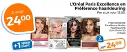 Trekpleister L'Oréal Paris Excellence en Préférence haarkleuring aanbieding