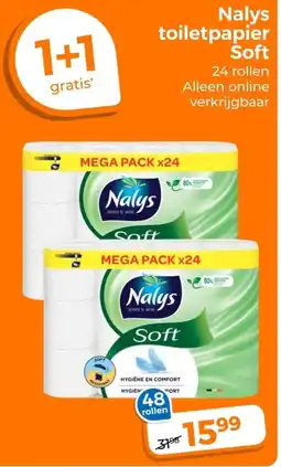 Trekpleister Nalys toiletpapier Soft aanbieding
