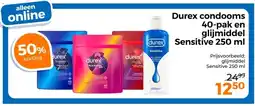 Trekpleister Durex condooms 40-pak en glijmiddel durex Sensitive aanbieding
