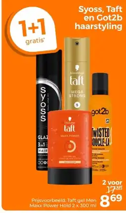 Trekpleister Syoss, Taft en Got2b haarstyling aanbieding