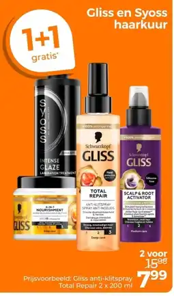 Trekpleister Gliss en Syoss haarkuur aanbieding