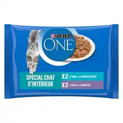 Zooplus 12x 85g Purina One Indoor Tonijn en Kalfsvlees nat kattenvoer aanbieding