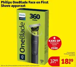 Kruidvat Philips OneBlade Face en First Shave apparaat aanbieding