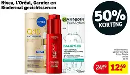 Kruidvat Nivea, L'Oréal, Garnier en Biodermal gezichtsserum aanbieding