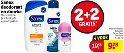 Kruidvat Sanex deodorant en douche aanbieding