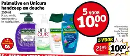 Kruidvat Palmolive en Unicura handzeep en douche aanbieding
