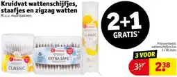 Kruidvat Kruidvat wattenschijfjes, staafjes en zigzag watten aanbieding