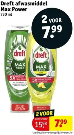 Kruidvat Dreft afwasmiddel Max Power aanbieding