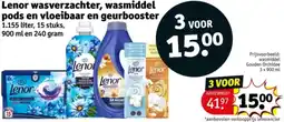 Kruidvat Lenor wasverzachter, wasmiddel pods en vloeibaar en geurbooster aanbieding