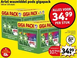 Kruidvat Ariel wasmiddel pods gigapack aanbieding